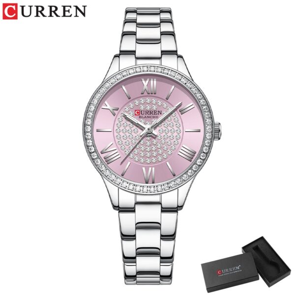 Rhinestones Rose Dial Fashion Watches with Stainless Steel Band New Quartz Wristwatches for Women - Image 15