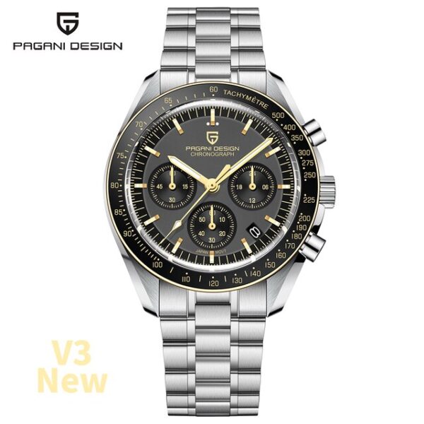 Men Watches 100M Waterproof Date Speed Chronograph Quartz VK63 AR Sapphire mirror Full Steel Watch - Image 9