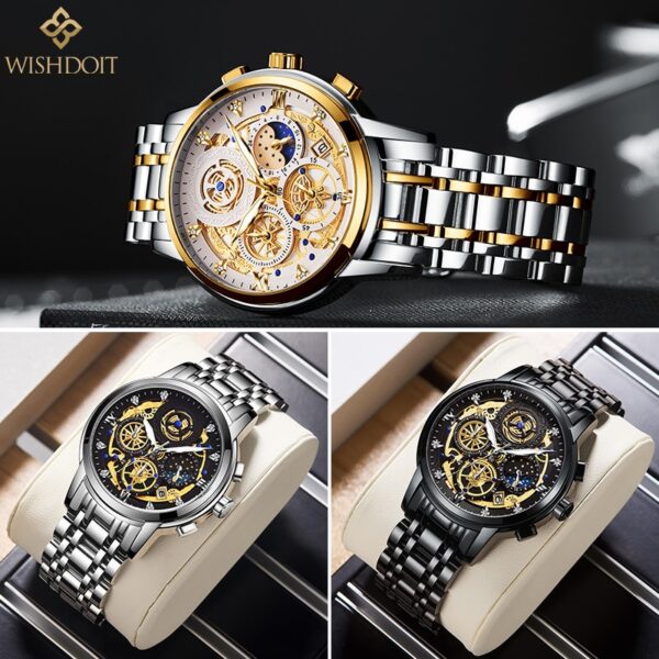 New Original Watch For Men Waterproof Stainless Steel Quartz Analog Fashion Business Sun Moon Star Wristwatches Top Brand - Image 11