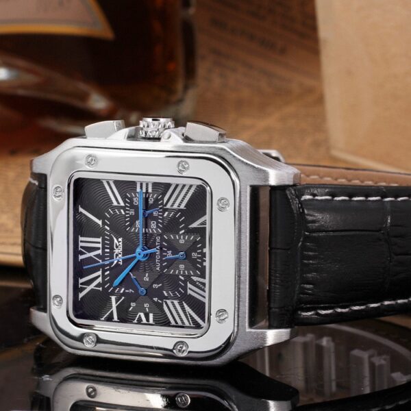 Classic Mechanical Watch Top Brand Men Roman Numerals Skeleton Watches Male Square Rectangular Clock Hombre Relogio Masculino - Image 7