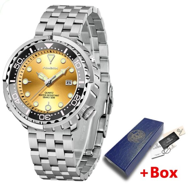 New Men Watches 5ATM Sports Waterproof Quartz Wristwatch Luminous Clock with Steel Bezel Watch for Men Relogio Masculino+Box - Image 7