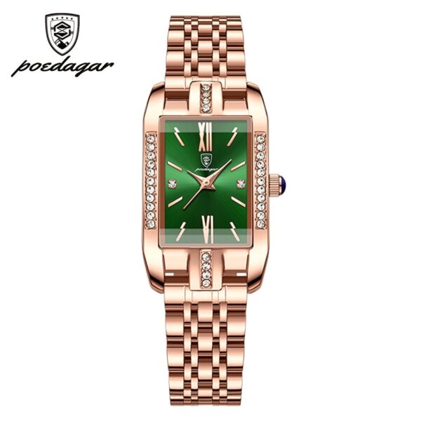 POEDAGAR High Quality Diamond Watch Top Brand Luxury Fashion Business Rectangle Waterproof Quartz Ladies Watches Stainless Steel - Image 7