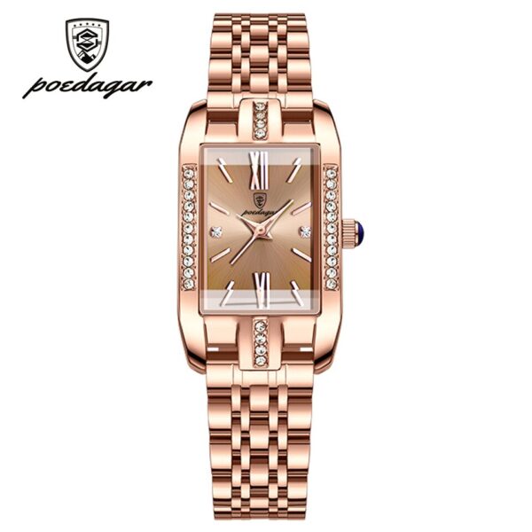 POEDAGAR High Quality Diamond Watch Top Brand Luxury Fashion Business Rectangle Waterproof Quartz Ladies Watches Stainless Steel - Image 3