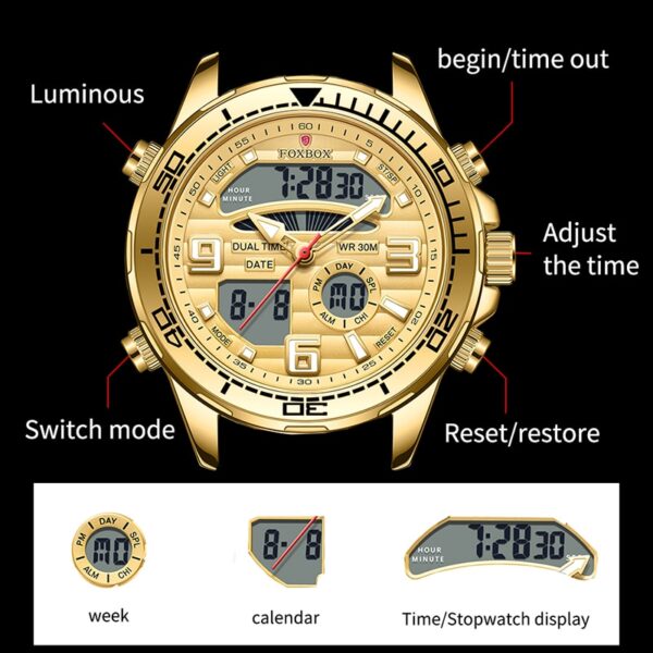 New Men Military Watch Top Luxury Brand Big Dial Sport Watches Mens Chronograph Quartz Wristwatch Date Male Clock Reloj Hombre - Image 9