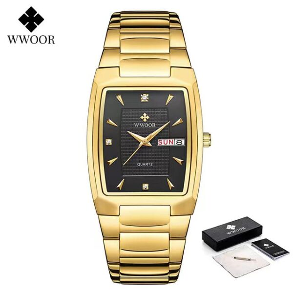 Men's Wristwatch  WWOOR Brand Luxury Quartz Watch Waterproof Business Male Date Clock Casual Fashion Black Relogio Masculino - Image 5