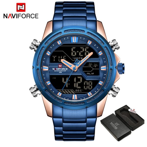 New Watches for Men Luxury Brand Digital Chronograph Sport Quartz Wristwatch Waterproof Military Steel Band Luminous Clock - Image 11