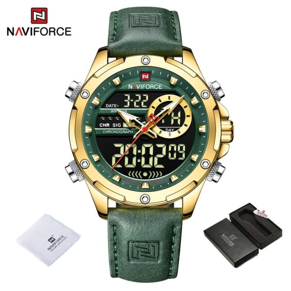 Luxury Brand Original Watches For Men Casual Sports Chronograph Alarm Quartz Wrist Watch Leather Waterproof Clock 9163 - Image 13