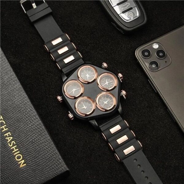 New Trend Luxury Men Watches Large Dial Silicone Waterproof Watch for Men Bar Nightclub Show Multi-dial Quartz Wristwatch Clock - Image 6