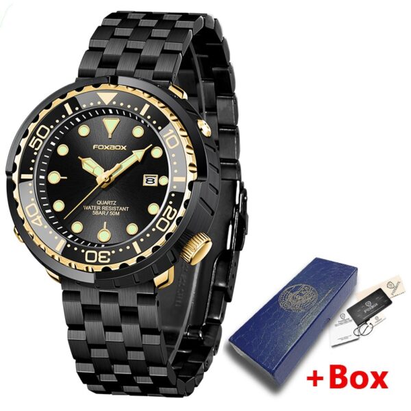 New Men Watches 5ATM Sports Waterproof Quartz Wristwatch Luminous Clock with Steel Bezel Watch for Men Relogio Masculino+Box - Image 23