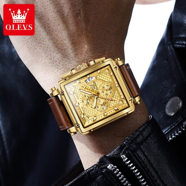 New Men Watches Luxury Square Quartz Wrist Watch Original Waterproof Luminous Chronograph Watch for Men Relogio - Image 4