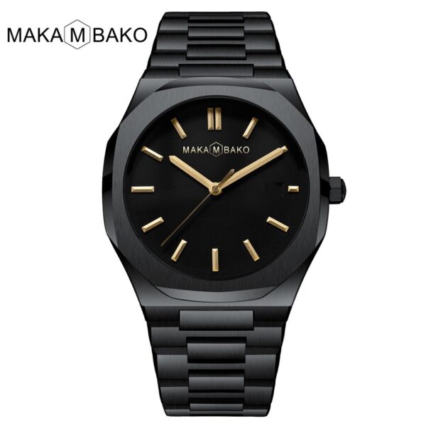 Original Top Brand All Black Stainless Steel Men Wristwatch Classic Business Waterproof Japan Movement Quartz Watch For Men