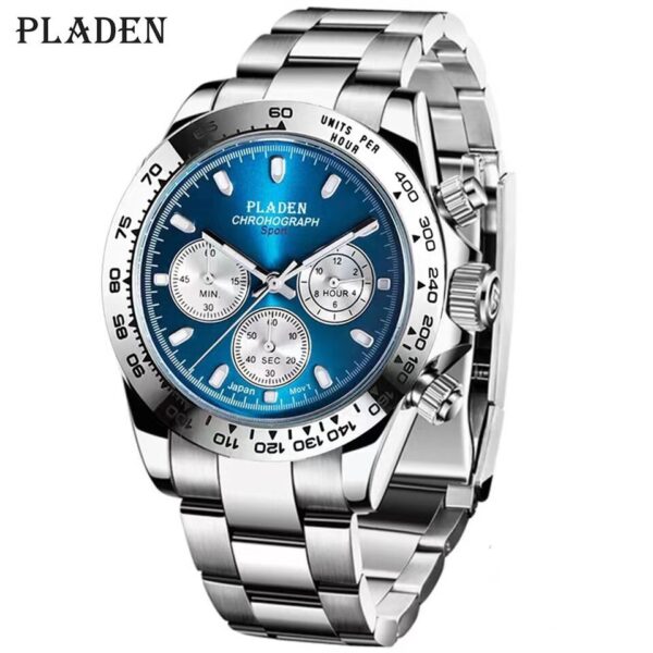 New Watch For Men Luxury Stainless Steel Chronograph Sport Wristwatch Business Luminous Dive male Clock - Image 5