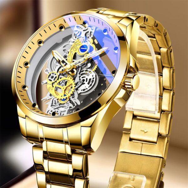 Authentic Skeleton Quartz Watch Stainless Steel Waterproof Men Watches Built-in Battery Drive Tansparent Luxury Original A4281 - Image 11