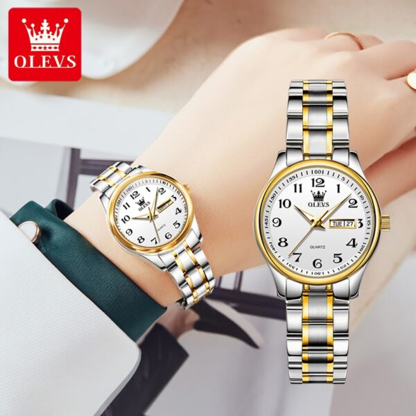 Luxury Quartz Watch for Women Elegant Stainless Steel Watch Luminous Waterproof Wristwatch Ladies Dress Watch - Image 2