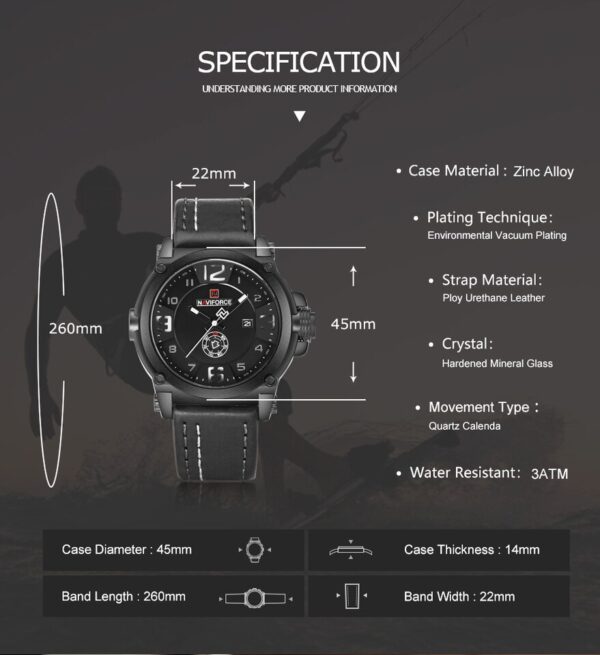 New Men Sports Military Quartz Watch Man Analog Date Clock Leather Strap Wristwatch Relogio Masculino - Image 6