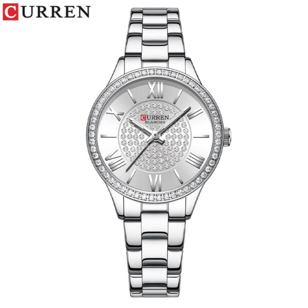 CURREN Luxury Rhinestones Rose Dial Fashion Watches with Stainless Steel Band New Quartz Wristwatches for Women - Image 14