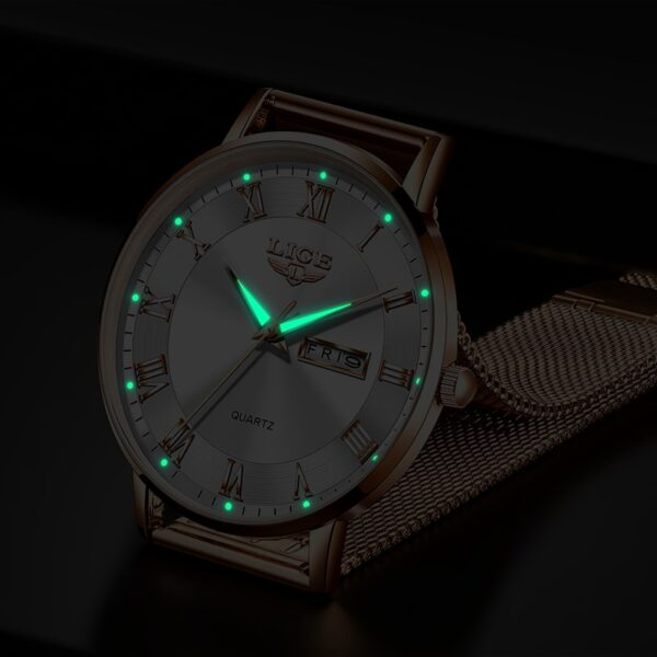 LIGE Brand Women Watches Ultra-thin Luxury Quartz Watch Fashion Ladies Clock Stainless Steel Waterproof Calendar Week Wristwatch - Image 14