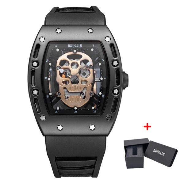 Baogela Pirate Skull Style Men Watch Silicone Luminous Quartz Watches Military Wateproof Skeleton Wristwatch For Man 1612 - Image 12