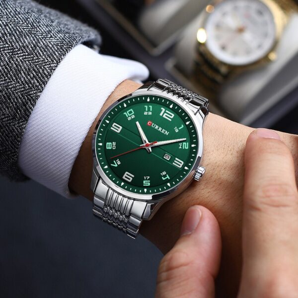 New Business Men Luxury Watches Stainless Steel Quartz Wrsit watches Male Auto Date Clock with Luminous Hands - Image 3