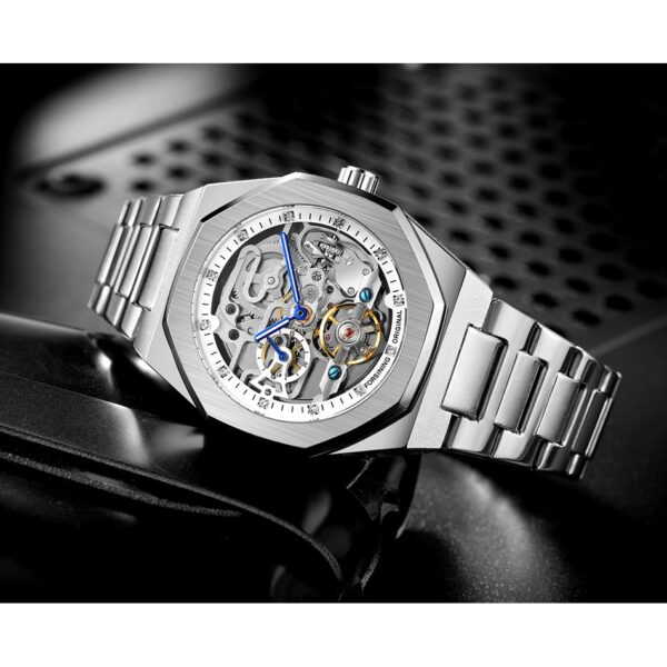 Forsining Fashion Mens Watches Automatic Mechanical Stainless Steel Fashion Business Skeleton Wrist watch Relogio Masculino - Image 6