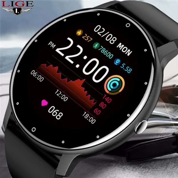 New Smart Watch Men Full Touch Screen Sport Fitness Watch IP67 Waterproof Bluetooth For Android ios smartwatch Men+box - Image 2