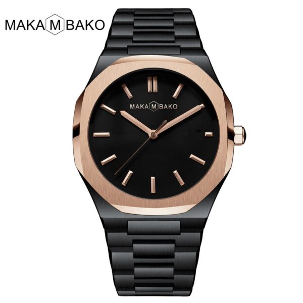 Original Top Brand All Black Stainless Steel Men Wristwatch Classic Business Waterproof Japan Movement Quartz Watch For Men - Image 7