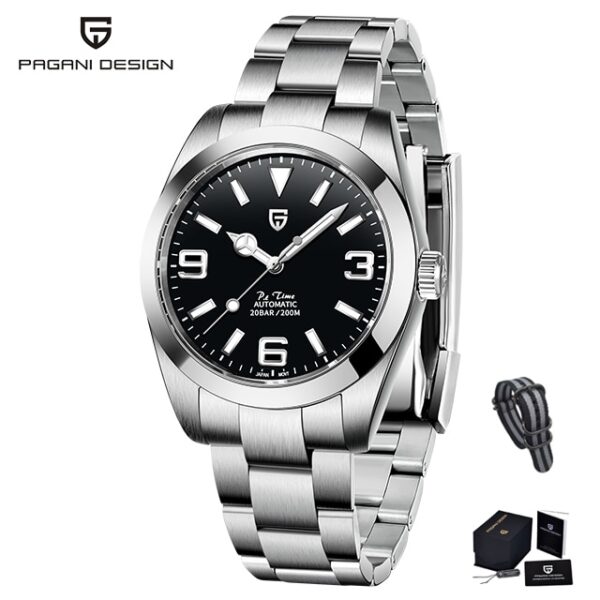 New NH35 Men Mechanical Watch AR Sapphire Glass Automatic Watch For Men Stainless Steel Sports Waterproof Watches - Image 6