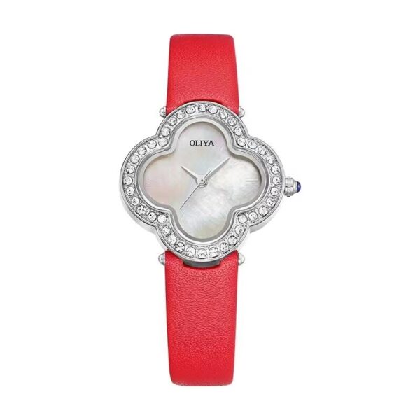 Lucky Girl Watch Leather Strap Diamond Craft Ladies Gift Hope Faith Pearl shell Ladies Quartz Watch Montres pour femmes - Image 7