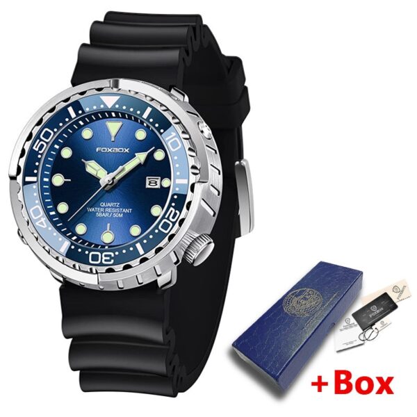 New Men Watches 5ATM Sports Waterproof Quartz Wristwatch Luminous Clock with Steel Bezel Watch for Men Relogio Masculino+Box - Image 17