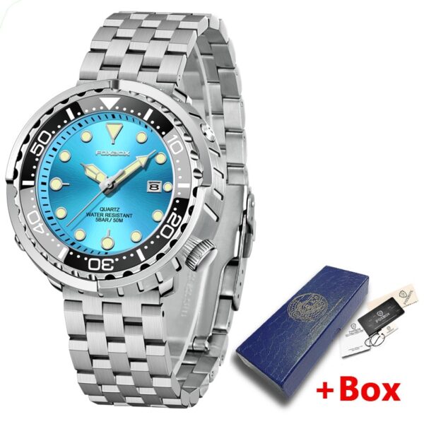 New Men Watches 5ATM Sports Waterproof Quartz Wristwatch Luminous Clock with Steel Bezel Watch for Men Relogio Masculino+Box - Image 20