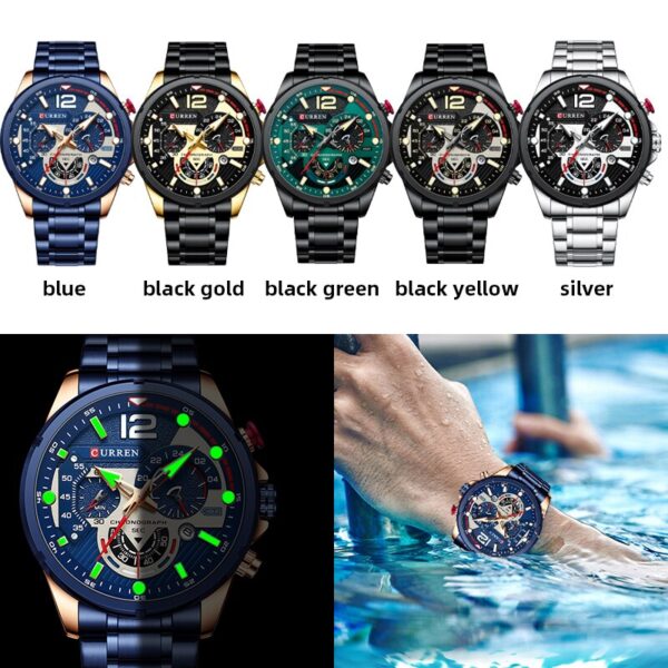 Casual Business Chronograph Waterproof Stainless Steel Watch Mens New Luxury Fashion Quartz Men wristwatch - Image 7