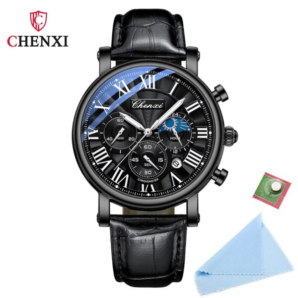 New Watches Men Top Brand Luxury Leather Strap Date Quartz Clock Male Waterproof Chronograph Men Watch Business Fashion - Image 7