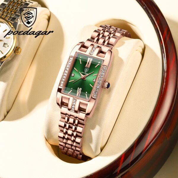 POEDAGAR High Quality Diamond Watch Top Brand Luxury Fashion Business Rectangle Waterproof Quartz Ladies Watches Stainless Steel - Image 14