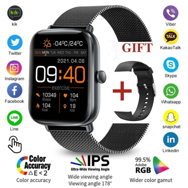 New Bluetooth Heart Rate Monitor Smart Watch Men Full Touch Dial Call Fitness Tracker IP67 Waterproof Smartwatch Men women - Image 4