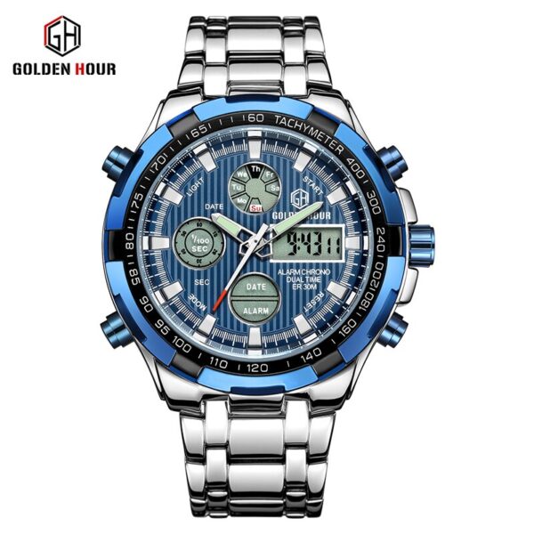 Luxury Brand Waterproof Military Sport Watches Men Silver Steel Digital Quartz Analog Watch Clock Relogios Masculinos - Image 16