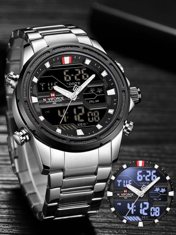 New Watches for Men Luxury Brand Digital Chronograph Sport Quartz Wristwatch Waterproof Military Steel Band Luminous Clock - Image 2