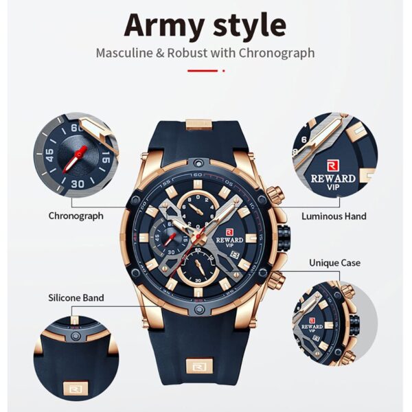 Men Watches Blue Waterproof Top Luxury Brand Chronograph Sport Watch Quartz For Men Wristwatch Military Male - Image 14