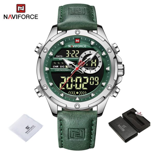 Luxury Brand Original Watches For Men Casual Sports Chronograph Alarm Quartz Wrist Watch Leather Waterproof Clock 9163 - Image 16