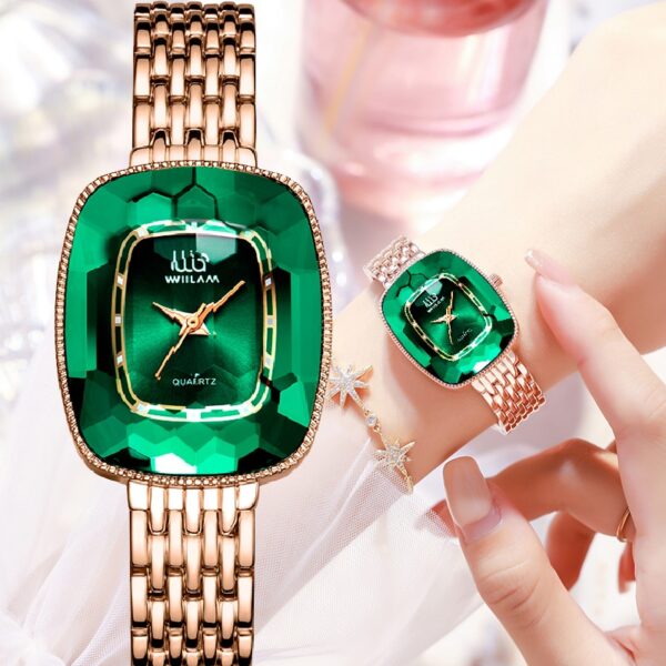 Green Diamond Style Luxury Women Quartz Watch Creative Unique Ladies Wrist Watch For Female Clock relogio feminino - Image 3