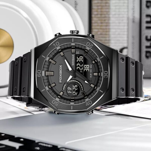 New Dual display Watches For Men Casual Sports Chronograph Quartz  Big Dial Wrist Watch Silicone Waterproof Digital Clock - Image 9