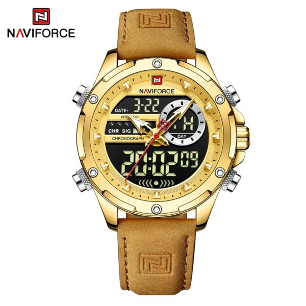 Luxury Brand Original Watches For Men Casual Sports Chronograph Alarm Quartz Wrist Watch Leather Waterproof Clock 9163 - Image 5