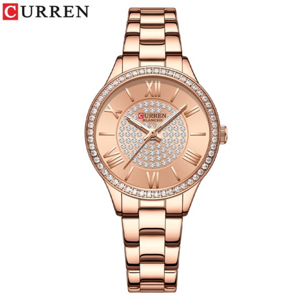 Rhinestones Rose Dial Fashion Watches with Stainless Steel Band New Quartz Wristwatches for Women - Image 11