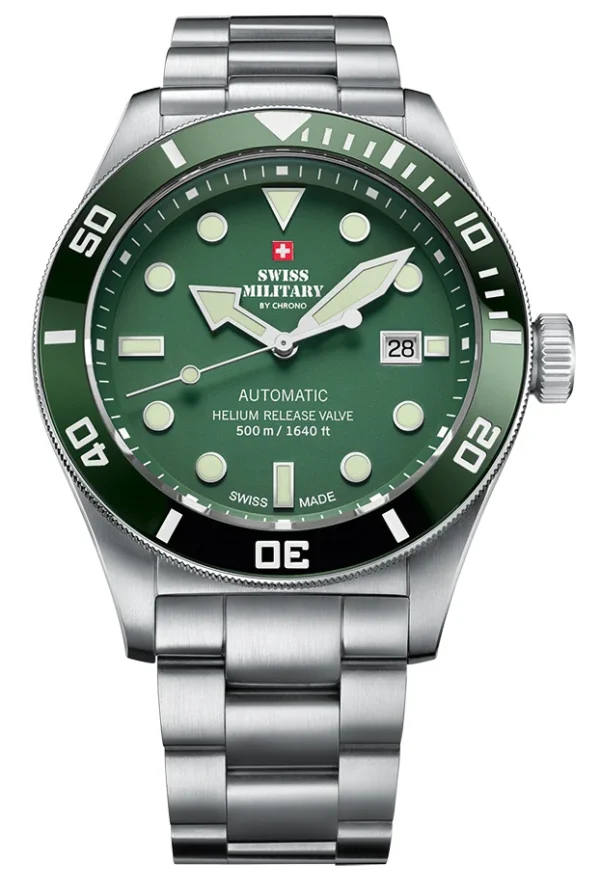 SWISS MILITARY SPECIAL EDITION AUTOMATIC SMA34075.03 Green Luxury Watch For Men