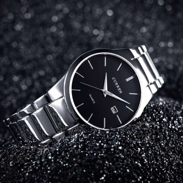 Men Watch Waterproof Simple Fashion Stainless Steel Strap Quartz - Image 6