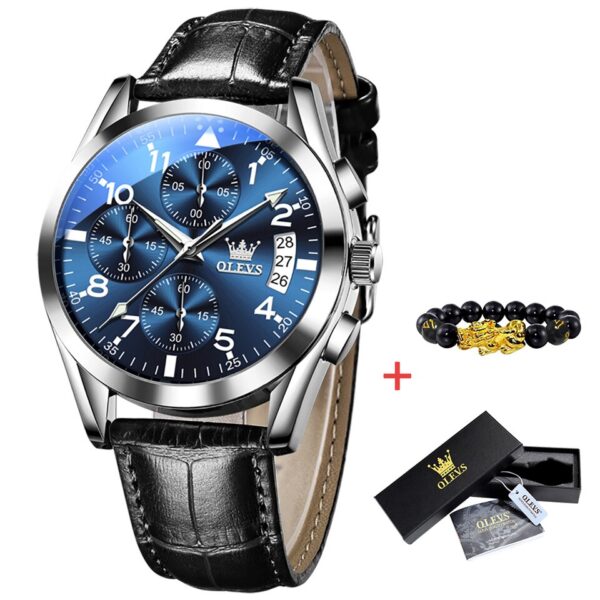 OLEVS 2878 Quartz Men Watch Classic Waterproof Luminous Wristwatch Leather Strap Date Display Luxury Top Brand Watch for Men - Image 6