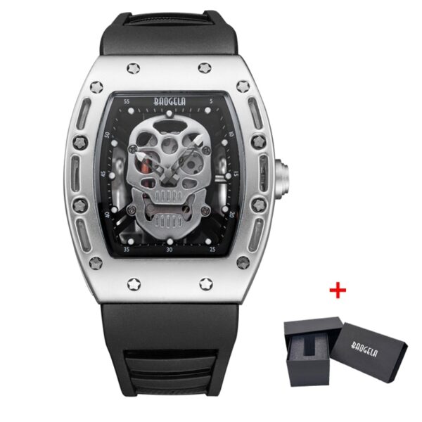 Baogela Pirate Skull Style Men Watch Silicone Luminous Quartz Watches Military Wateproof Skeleton Wristwatch For Man 1612 - Image 2