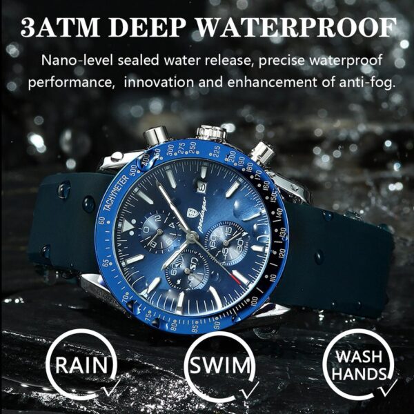 Casual Sport Watch Top Brand Creative Chronograph Silicone Strap Date Luminous Waterproof Men Watches Male Clock - Image 9