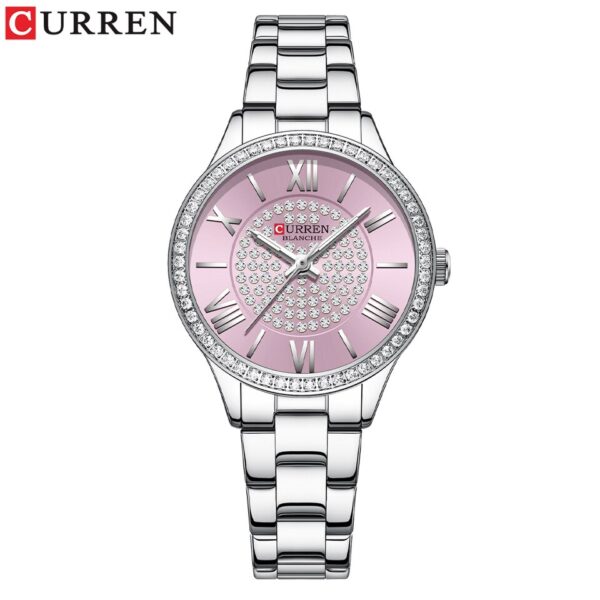 CURREN Luxury Rhinestones Rose Dial Fashion Watches with Stainless Steel Band New Quartz Wristwatches for Women - Image 10