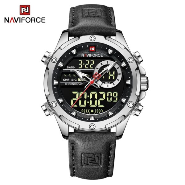 Luxury Brand Original Watches For Men Casual Sports Chronograph Alarm Quartz Wrist Watch Leather Waterproof Clock 9163 - Image 6