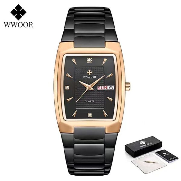 Men's Wristwatch  WWOOR Brand Luxury Quartz Watch Waterproof Business Male Date Clock Casual Fashion Black Relogio Masculino - Image 16